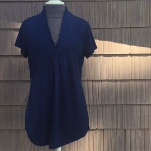 Susie in the City Navy Short sleeve Top, size L